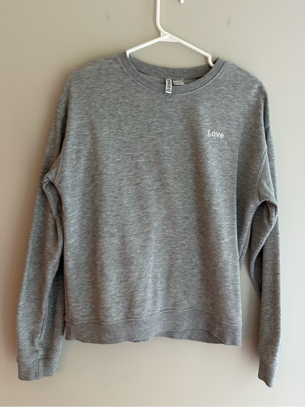 Divided Women’s Grey Crewneck Sweatshirt with 'Love' Chest Print